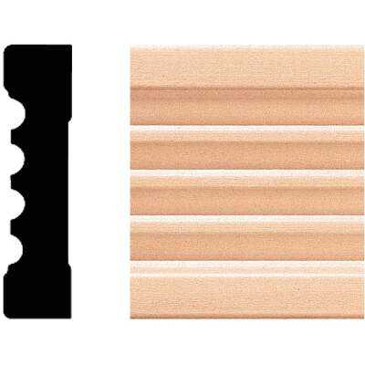 House of Fara 11/16 In. W. x 3 In. H. x 8 Ft. L. Natural Hardwood Fluted Wood Casing