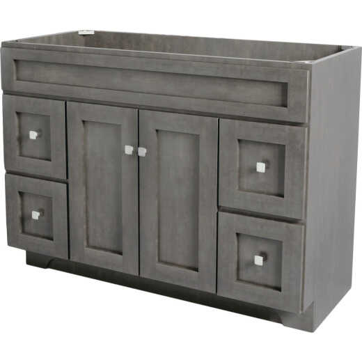 CraftMark St. Paul Designer Gray Stained 48 In. W x 34 In. H x 21 In. D Vanity Base without Top, 2 Door/4 Drawer