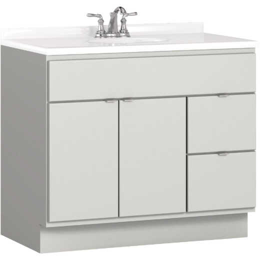 Bertch Riverside 36 In. W x 34-1/2 In. H x 21 In. D Lighthouse Vanity Base without Top, 2 Door/2 Drawer