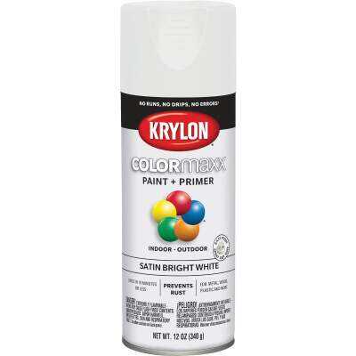 Krylon ColorMaxx12 Oz. Satin Spray Paint, Bright White