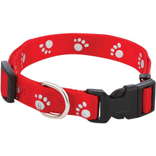 Westminster Pet Ruffin' it Reflective 14 In. to 20 In. Nylon Paw Print Dog Collar